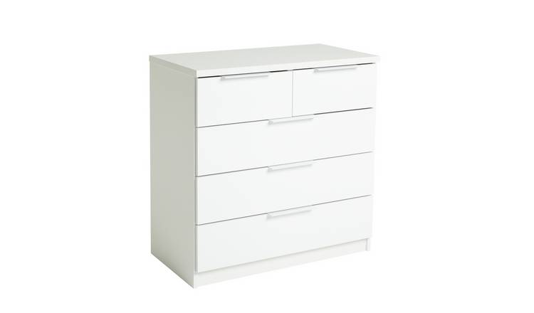 Argos Home Hallingford 3+2 Drawer Chest  -White Gloss