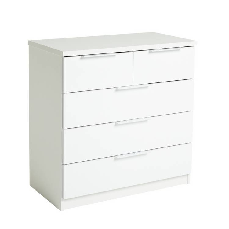 Argos Home Hallingford 5 Drawer Chest  -White Gloss 0