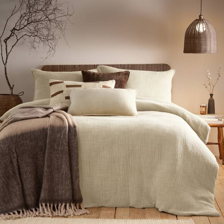 Yard Ribble Cotton Wash Natural Bedding Set - Double 0