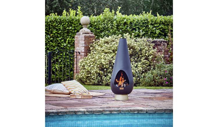 Ivyline Outdoor Leo Fireplace - Black Gold