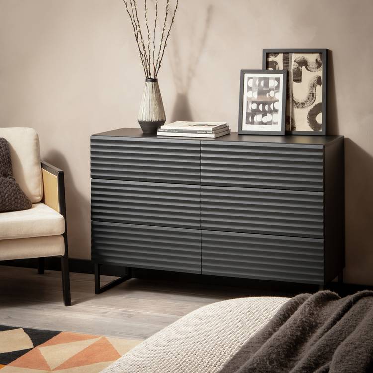 Habitat Cairo 6 Drawer Chest - Black 0