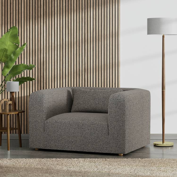 Habitat Lars Fabric Cuddle Chair - Charcoal 0