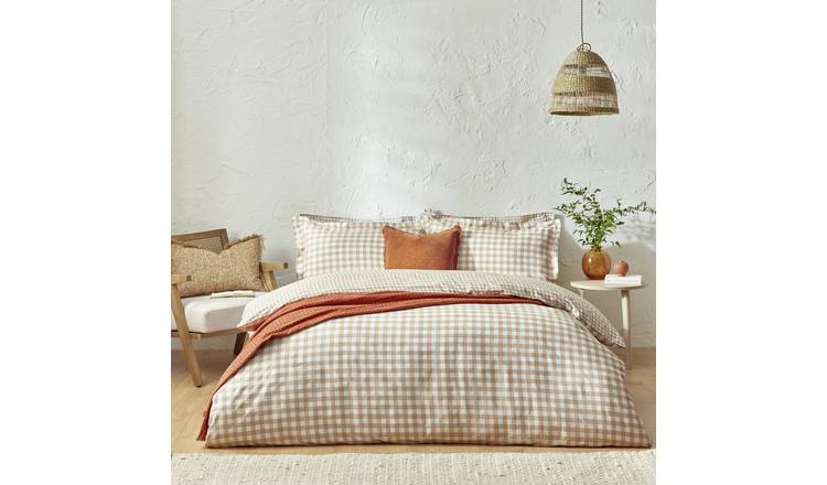 Yard Barton Cotton Check Biscuit Bedding Set - Single