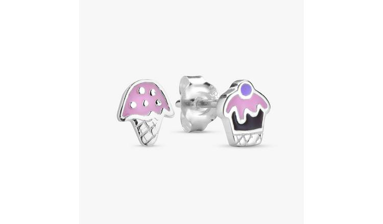 Revere Enamel Ice Cream and Cupcake Stud Earrings