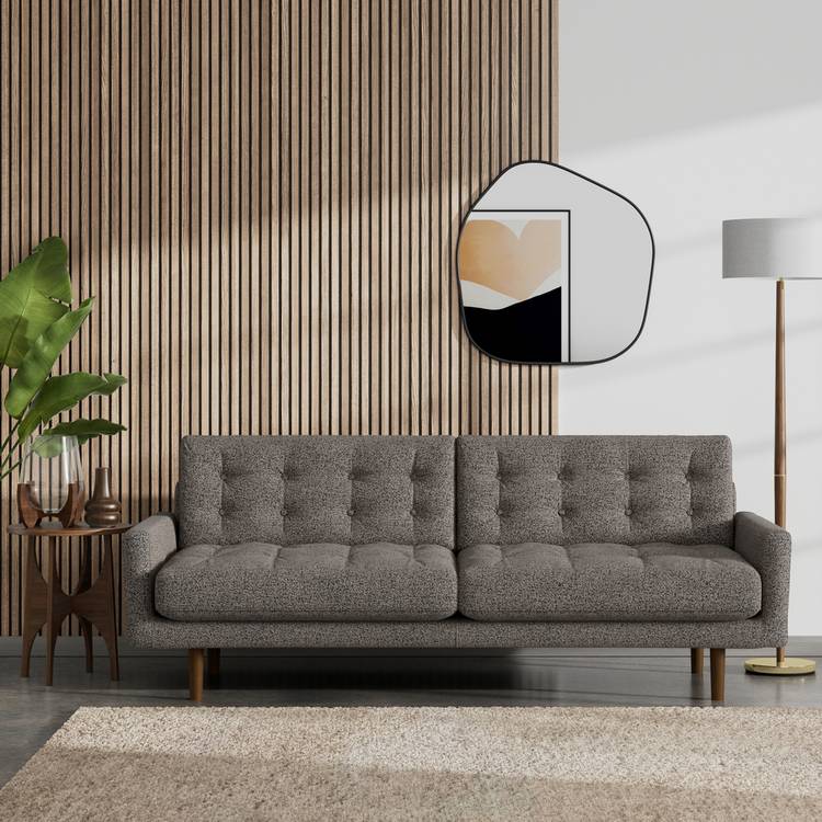 Habitat Fenner Fabric 3 Seater Sofa - Charcoal - Dark Leg 0