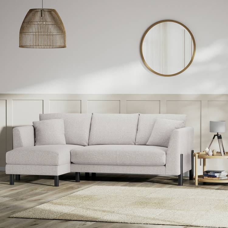 Habitat Aston Left Hand Corner Sofa - Natural - Black Leg 0