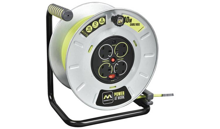 Masterplug Pro-XT 4 Socket 40m Open Cable Reel