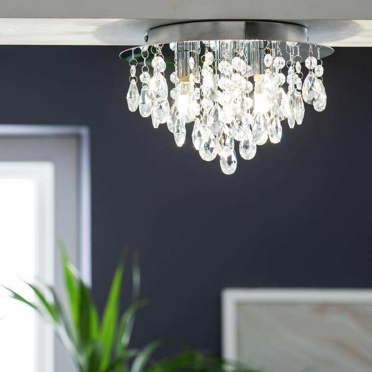 Argos Home Ivy Glass Droplet Ceiling Light - Chrome 0