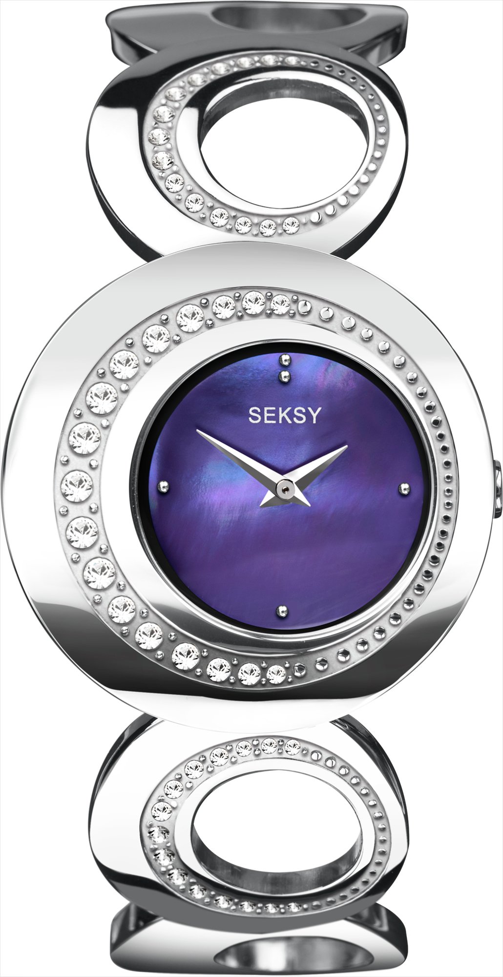Seksy Ladies' 4452 Purple Dial Curve Bracelet Watch