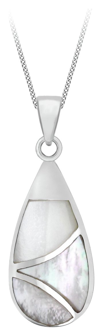 Revere Mother of Pearl Teardrop Pendant 18 Inch Necklace