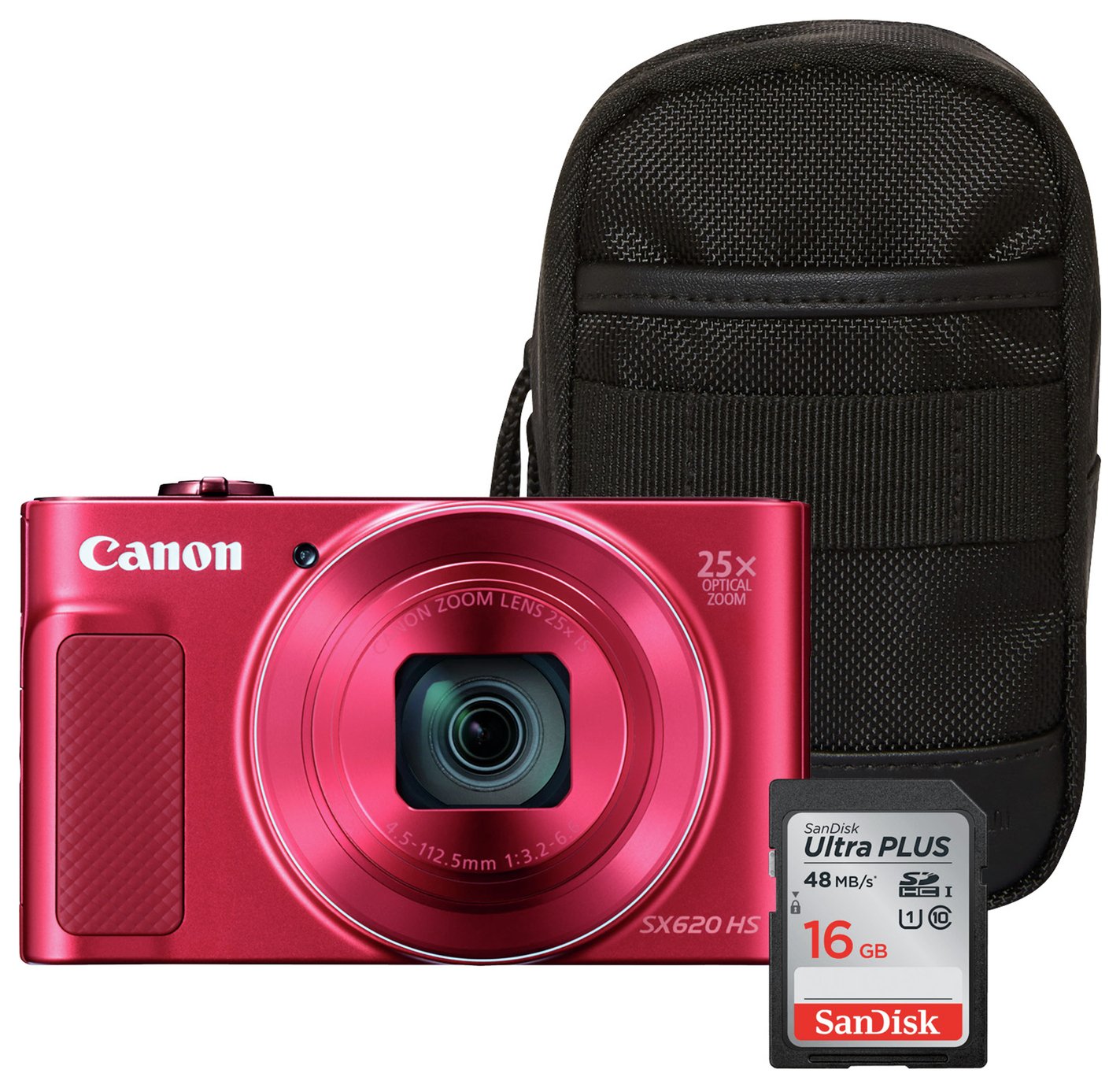 Canon PowerShot SX620 HS 20MP 25x Zoom Camera Bundle - Red