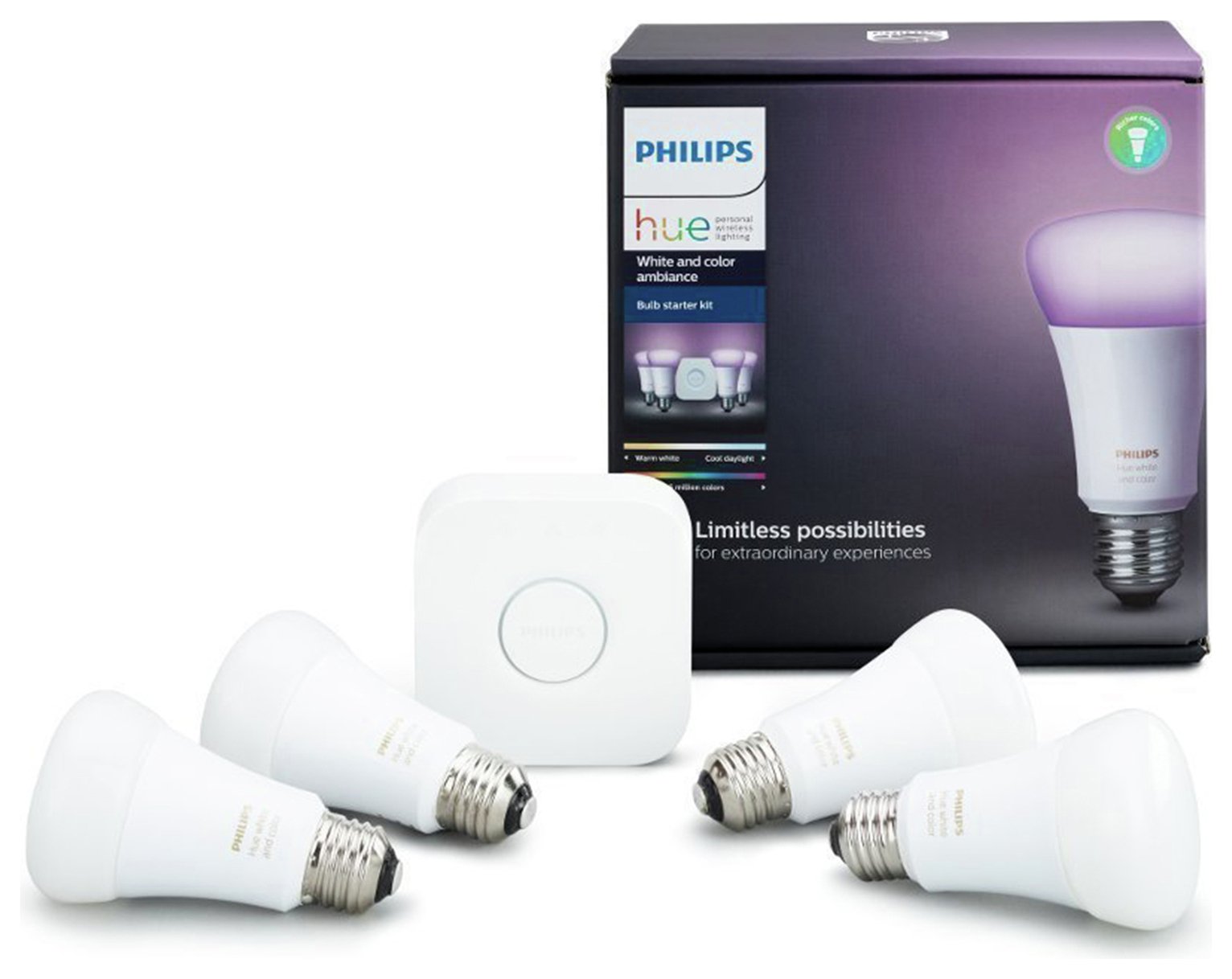 Philips Hue White and Colour Ambience E27 Starter Kit