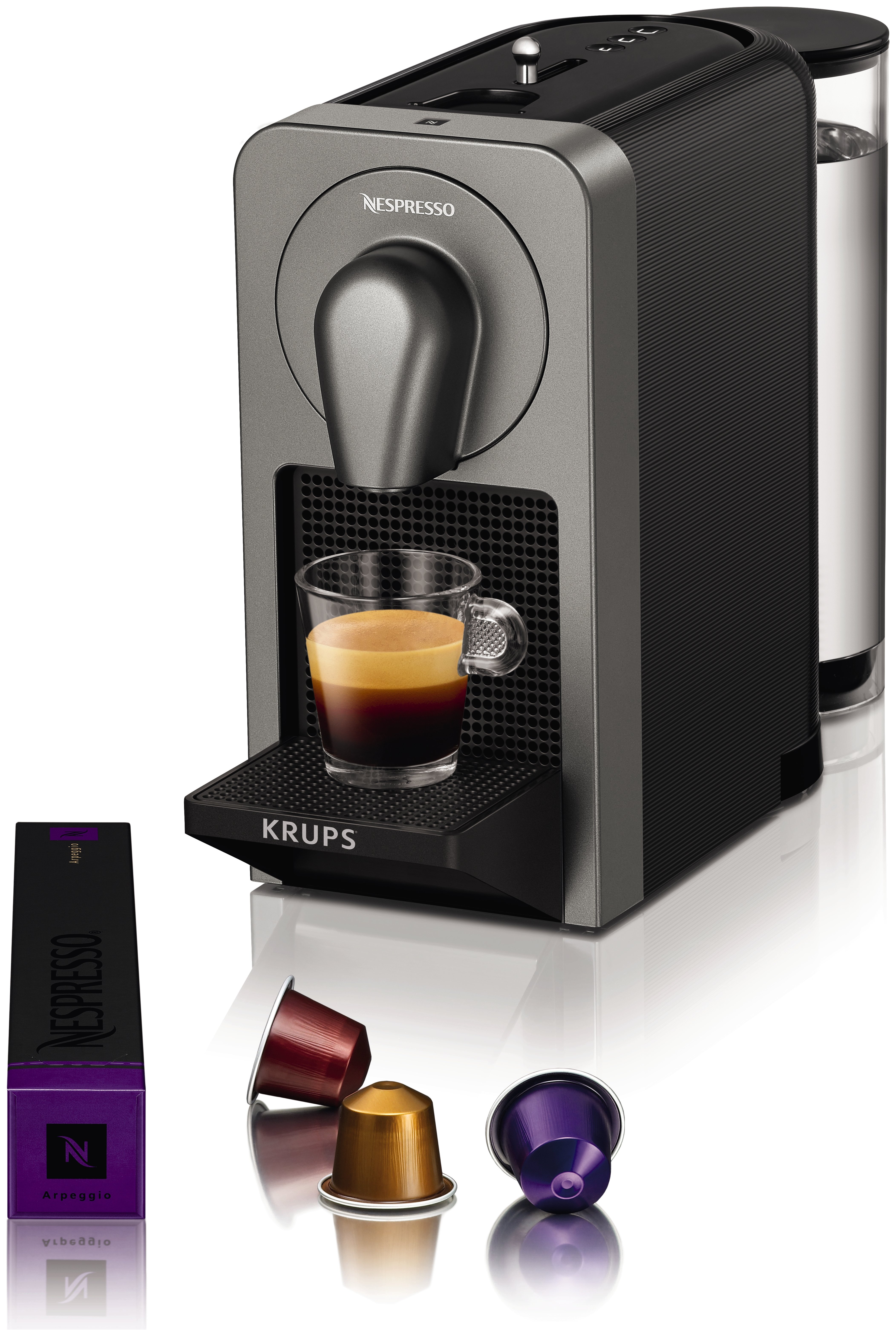 Nespresso Prodigio Coffee Machine by KRUPS Titanium Coffee Makers