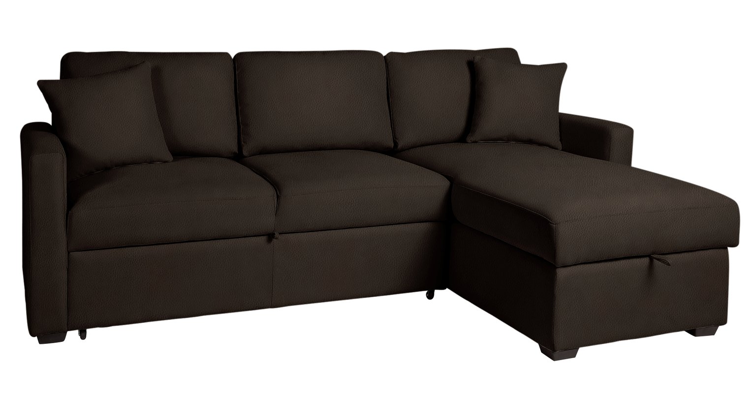 Argos Home Reagan Right Corner Sofa Bed - Dark Brown