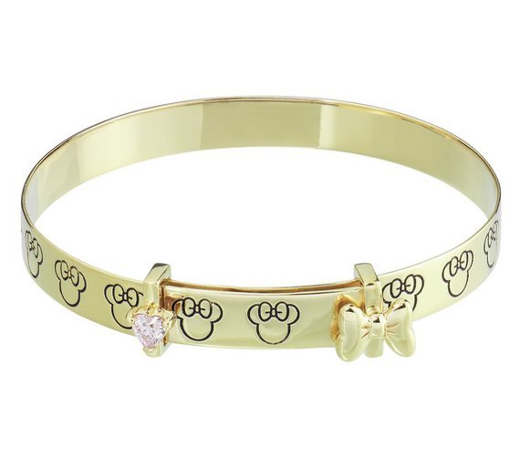 Disney 9ct Gold Plated Minnie Mouse Bangle - 18 Mnth-3 Years