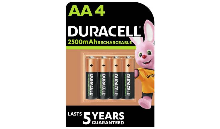 Duracell Rechargeable AA Batteries - 4 Pack 2500mAh NiMH