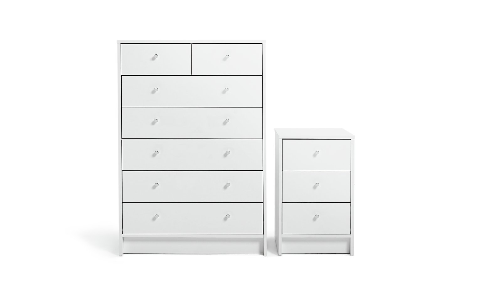 Argos Home Malibu Bedside & 5 2 Drawer Chest Set - White