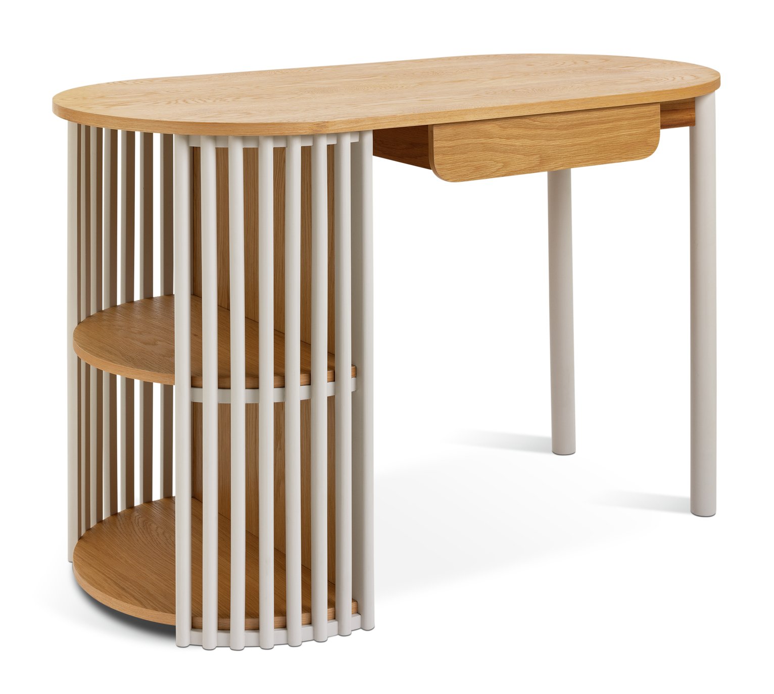 Rita 1 Drawer Office Desk - Natural 2