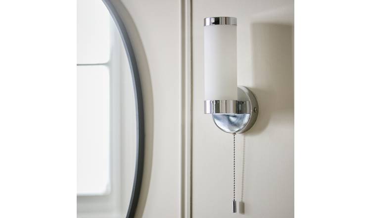 Habitat Opal Glass Bathroom Wall Light - Polished Chrome