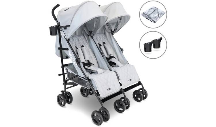 My Babiie Mb12 Twin Stroller Grey