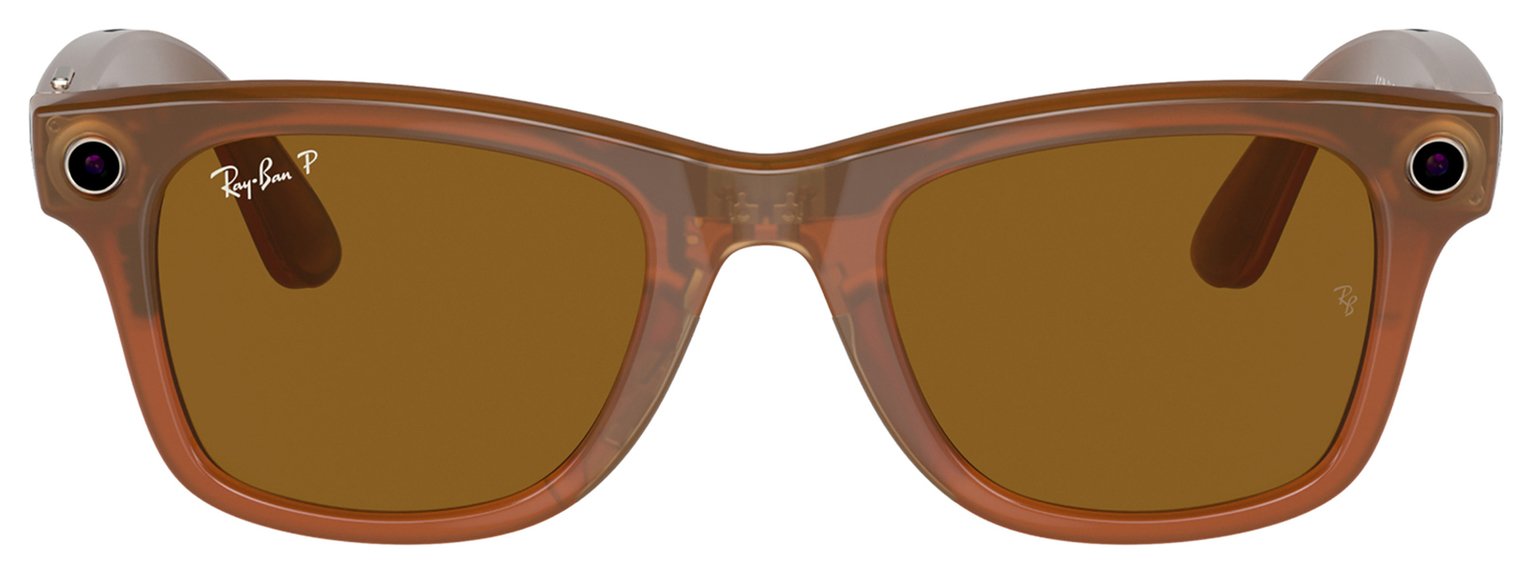 Ray-Ban Meta Wayfarer Shiny Caramel Transparent, Polar Brown