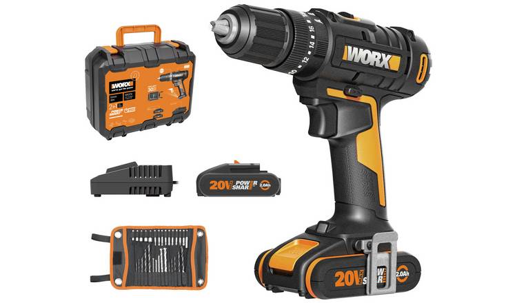 Buy Worx WX370 Cordless Impact Drill and 30 Accessories Argos