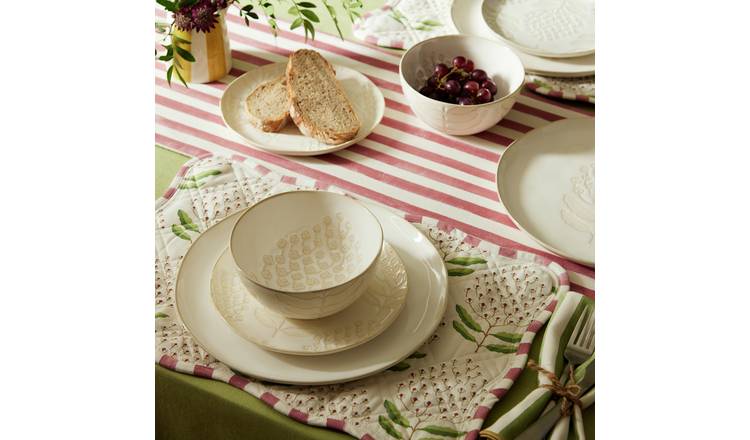 Habitat x Sanderson & National Trust Bellis 12pc Dinner Set