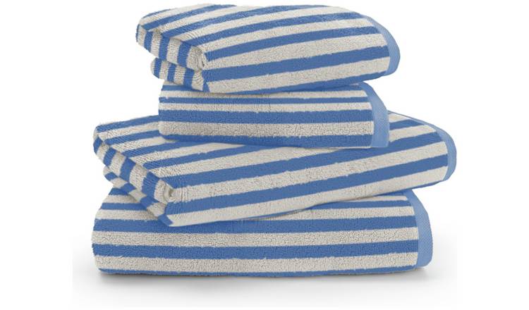 Habitat Blue Stripe 4 Piece Towel Bale