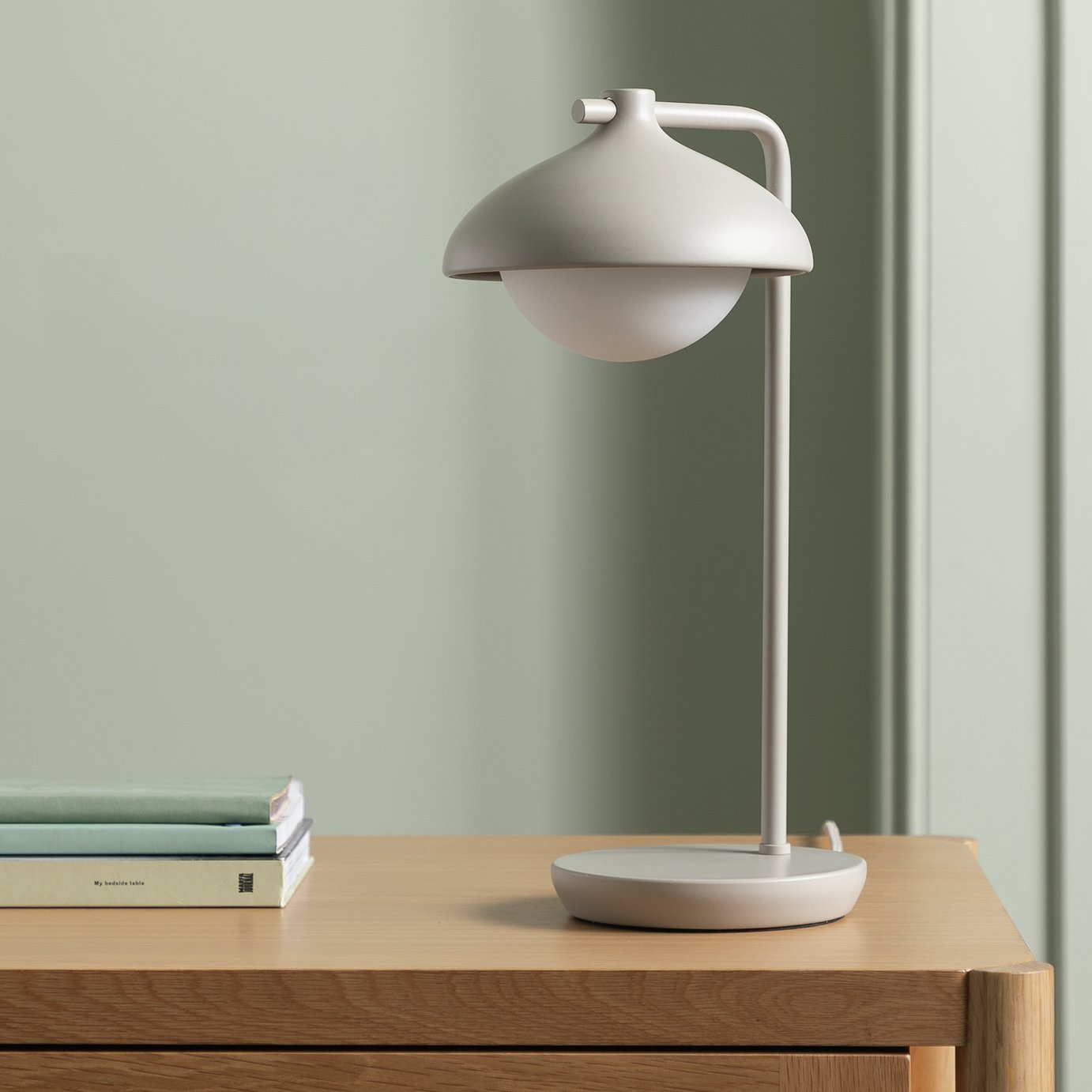 Habitat Acorn Metal Desk Lamp - Latte