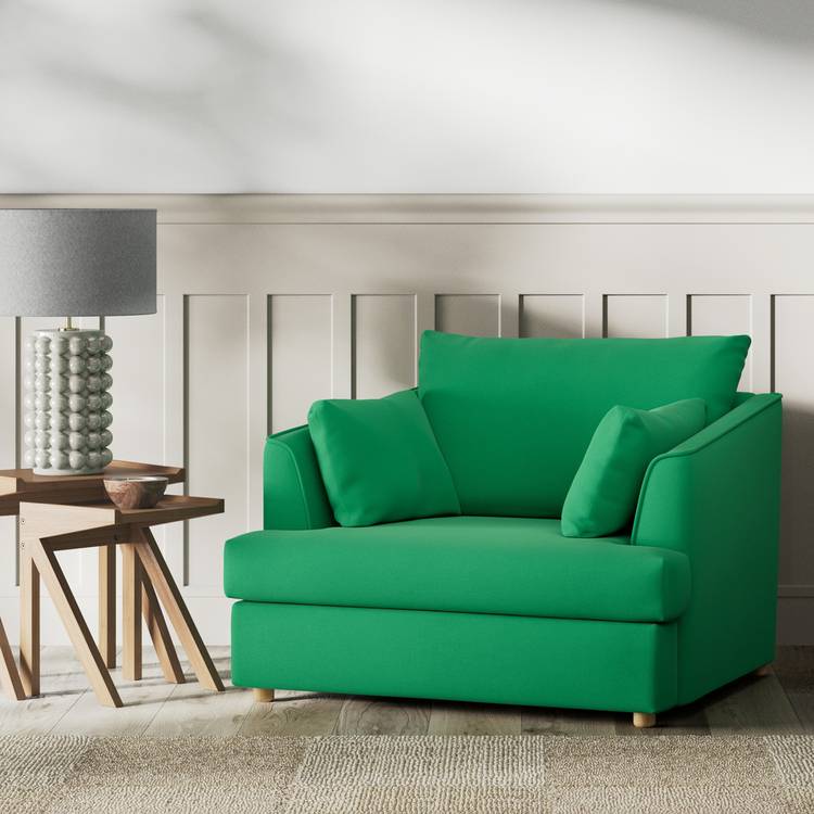 Habitat Holmfirth Fabric Cuddle Chair - Emerald Green 0