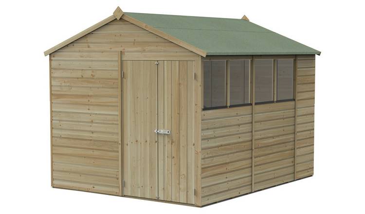 Forest Beckwood Shiplap 4 Windows Apex Shed - 10 x 8ft