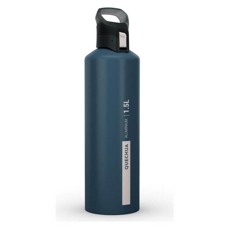 Decathlon Aluminium Flask With Quick Release Cap - Blue 0