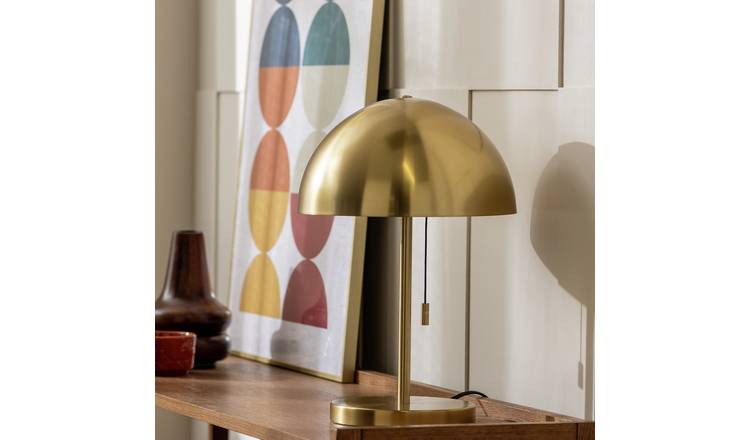 Habitat Mushroom 40cm Metal Table Lamp - Brushed Brass