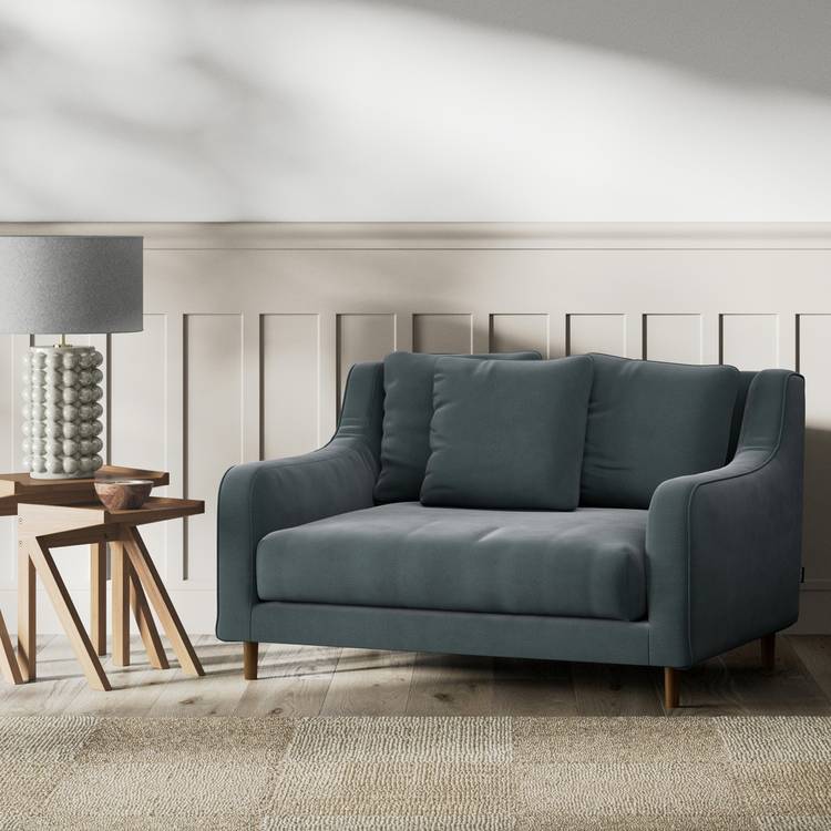 Habitat Swift Fabric Cuddle Chair - Charcoal - Dark Leg 0