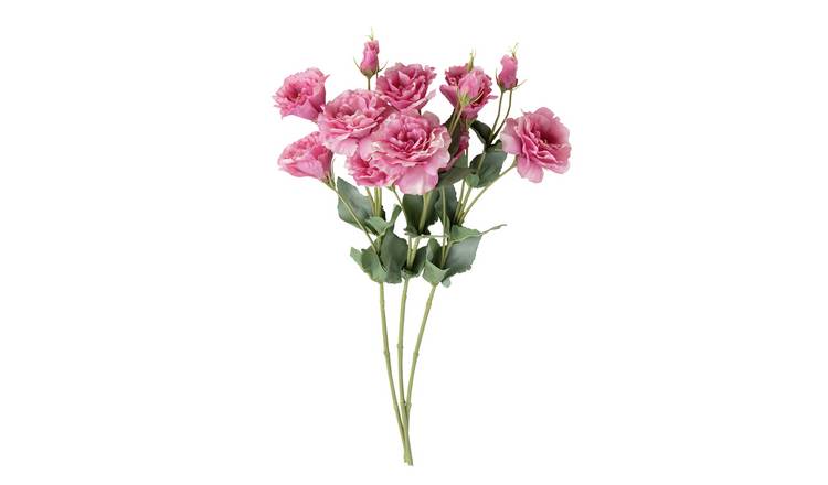 Argos Home Artificial Pink Eustoma Stems 3 Pack - 54cm