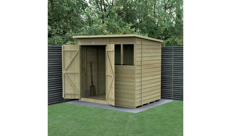 Forest Beckwood Shiplap 2 Windows Pent Shed - 7 x 5ft