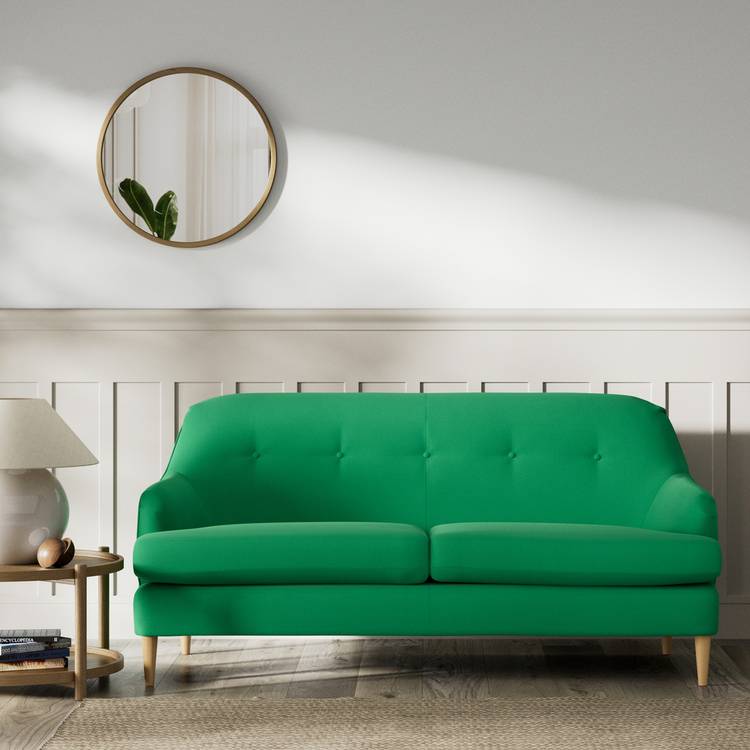 Habitat Frome Fabric 2 Seater Sofa - Emerald Green - Ash Leg 0