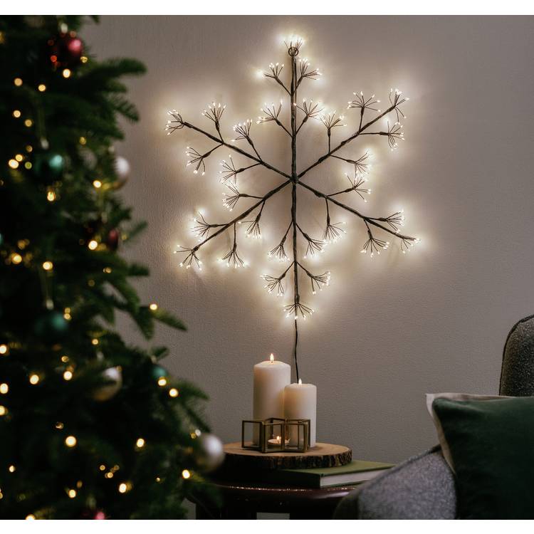 Habitat Warm White Black Frame Snowflake Christmas Light 0
