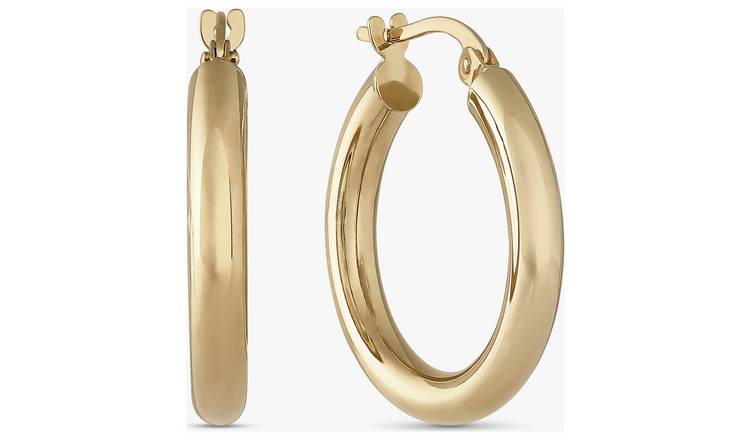 Revere 9ct Yellow Gold Creole Hoop Earrings