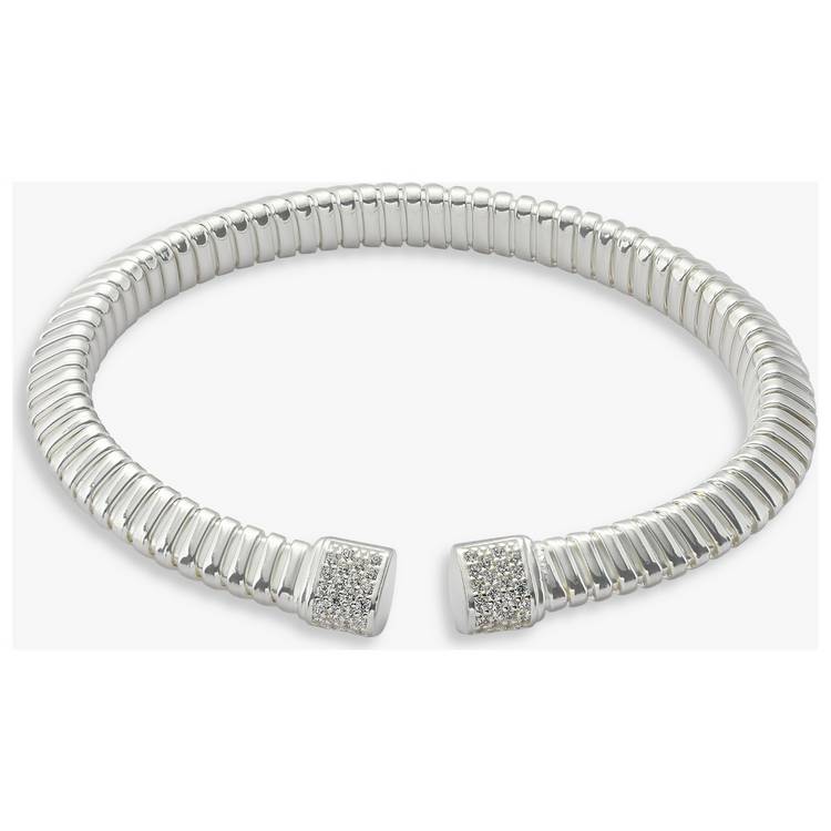 Revere Sterling Silver Cubic Zirconia Stones Cuff Bangle 0