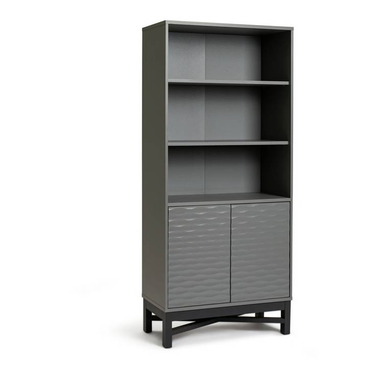 Habitat Zander Tall Textured Bookcase - Grey 0