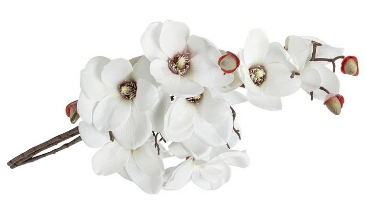 Argos Home Artificial White Magnolia Stems 3 Pack - 7.5cm