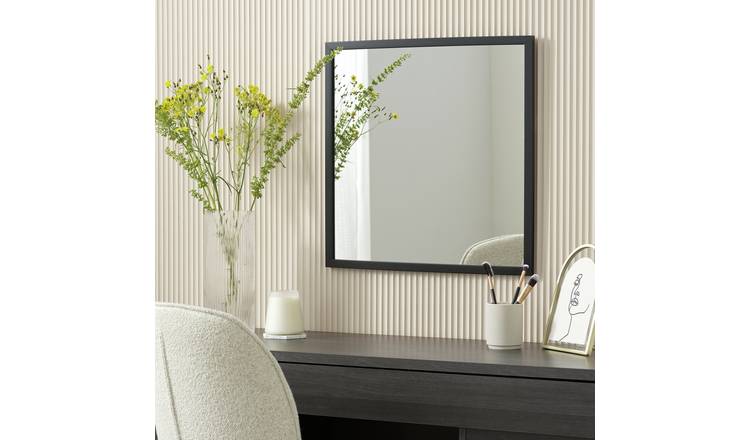 Home Essentials Black Square Wall Mirror  - 55x55cm