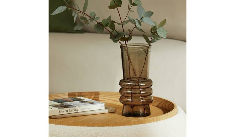 Habitat Anillo Glass Vase - Brown
