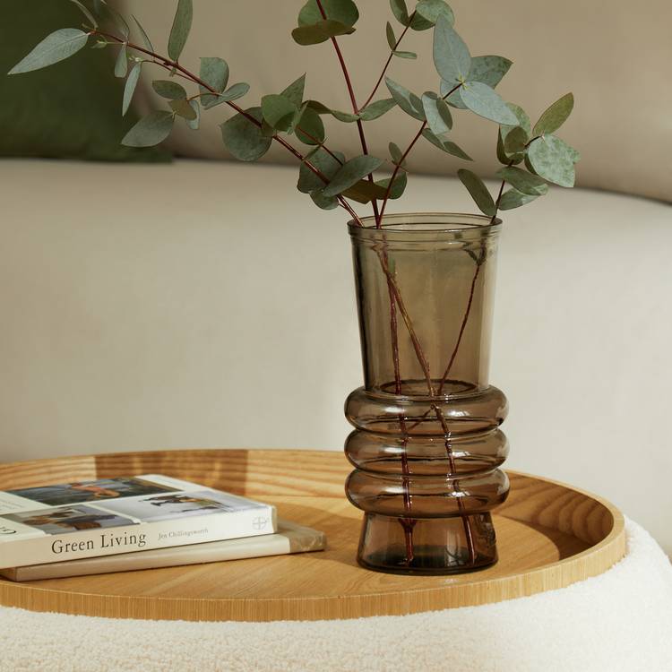 Habitat Anillo Glass Vase - Brown 0
