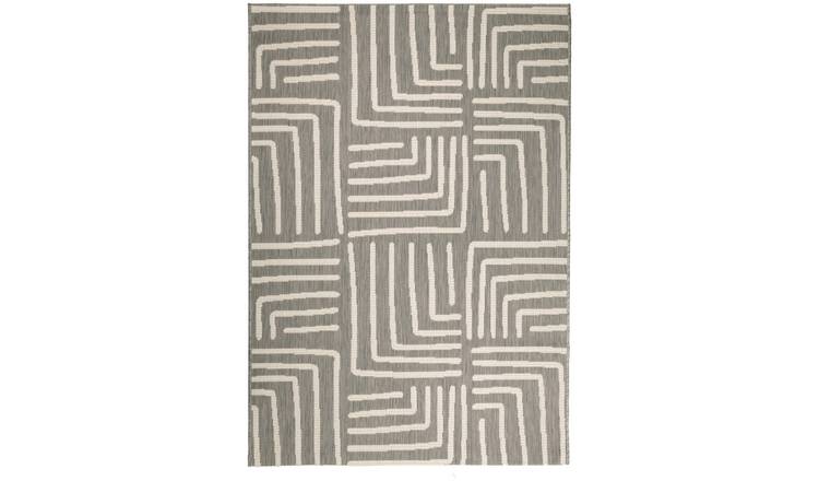 Homemaker Polypropylene Grey Rectangle Rug - 120 x 170cm