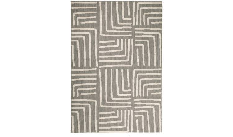 Homemaker Polypropylene Grey Rectangle Rug - 160 x 230cm