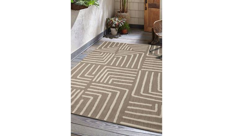 Homemaker Polypropylene Neutral Rectangle Rug - 120 x 170cm