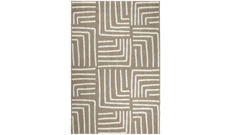 Homemaker Polypropylene Neutral Rectangle Rug - 120 x 170cm