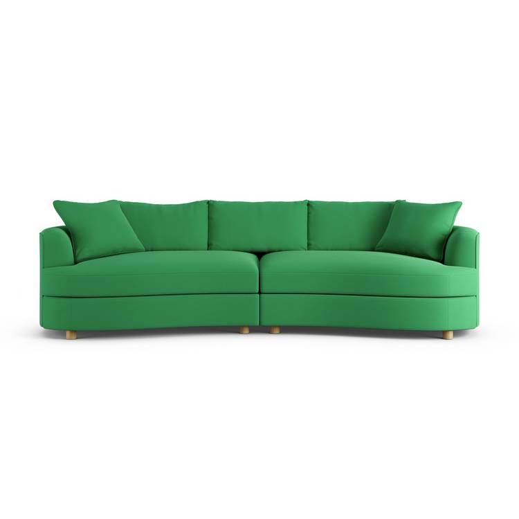 Habitat Sacha Fabric 4 Seater Sofa - Emerald Green - Ash Leg 0